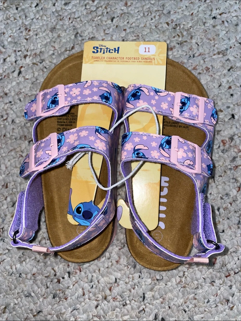 Disney Purple & Pink Stitch Adjustable Strap Sandals